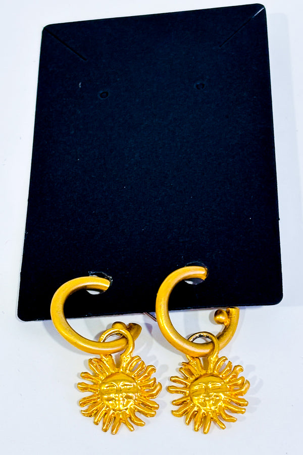 Boucles d'oreilles or pendentif soleil-Autres-La Penderie du Paradis 🕊