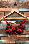 Soutien-gorge rouge fleuri (l) seconde main La Vie En Rose 