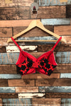 Soutien-gorge rouge fleuri (l) seconde main La Vie En Rose 