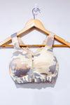 Top de sport motif camouflage beige et rose (m)