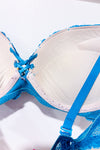 Soutien-gorge turquoise extra-pigeonnant en dentelle (34B)