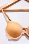 Soutien-gorge beige push-up plunge avec bretelles convertibles (34B)