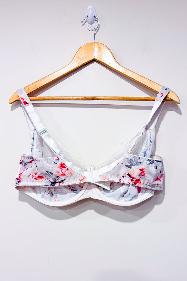 Soutien-gorge gris fleuri avec dentelle (40DDD)-Fantaisie-La Penderie du Paradis 🕊