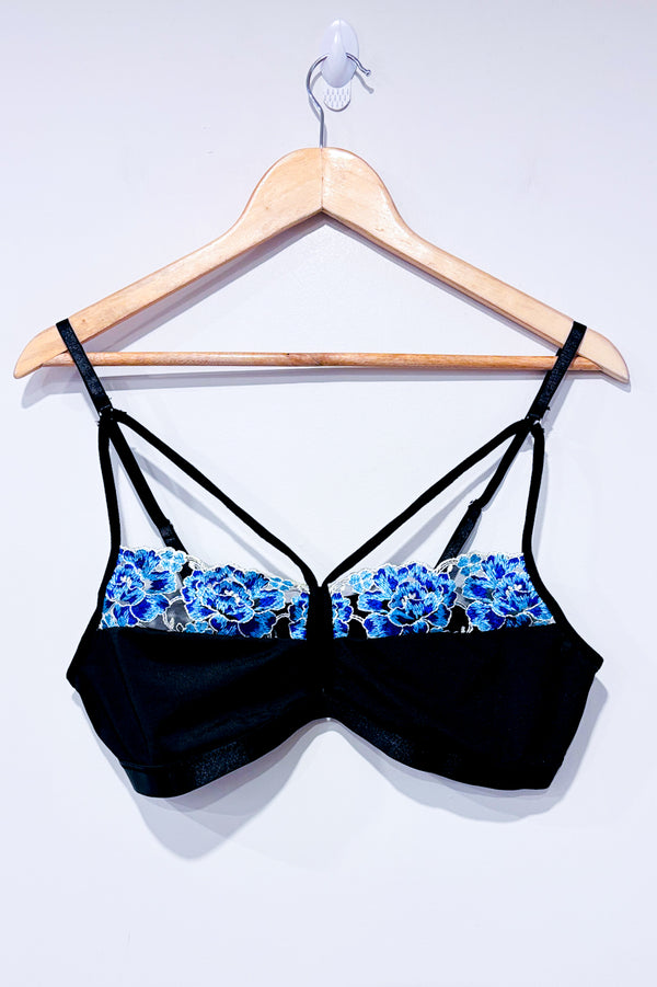 Bralette noire et bleue avec dentelle (l)-Autres-La Penderie du Paradis 🕊