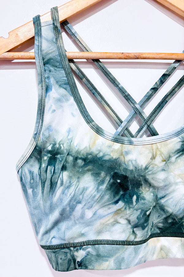 Top de sport vert et beige marbré (s/m)-Corefit-La Penderie du Paradis 🕊