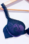 Soutien-gorge mauve et noir en dentelle extra-pigeonnant (34C)-Jacob-La Penderie du Paradis 🕊