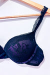 Soutien-gorge mauve et noir en dentelle extra-pigeonnant (34C)-Jacob-La Penderie du Paradis 🕊