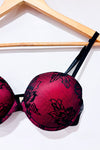 Soutien-gorge rouge et noir en dentelle pigeonnant (34C)-Lacy-La Penderie du Paradis 🕊