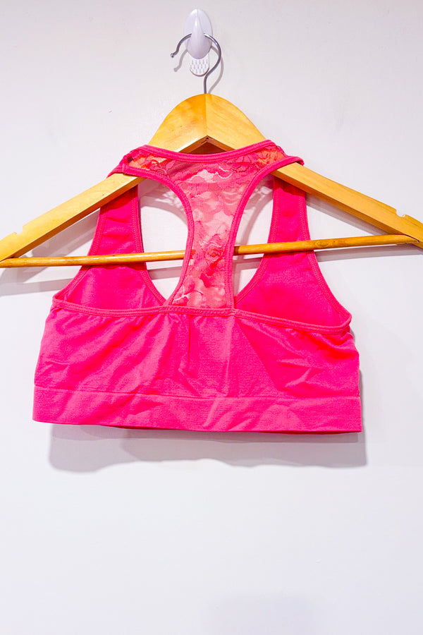 Bralette rose rembourrée avec dentelle seconde main - Autres- La Penderie du Paradis