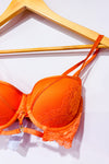 Soutien-gorge orange avec dentelle pigeonnant seconde main - OrangeAngGee- La Penderie du Paradis