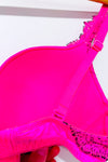 Soutien-gorge rose néon pigeonnant avec dentelle noire seconde main - La Senza- La Penderie du Paradis