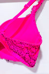 Soutien-gorge rose néon pigeonnant avec dentelle noire seconde main - La Senza- La Penderie du Paradis