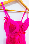 Nuisette pigeonnante rose néon en dentelle* seconde main - La Senza- La Penderie du Paradis