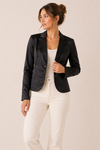 Veston noir satiné seconde main - Smart Set- La Penderie du Paradis