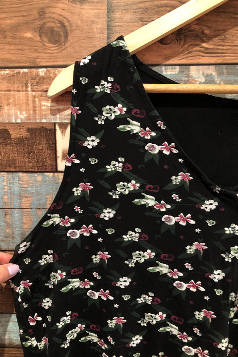 Camisole noire fleurie (xl) seconde main Toi & Moi   