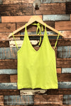 Camisole côtelée jaune néon (l) seconde main Old Navy 