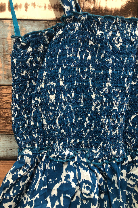 Camisole bleue et blanche avec motifs (m) seconde main Thyme   