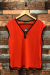 Camisole orange et noire (l) seconde main Suzy Shier 