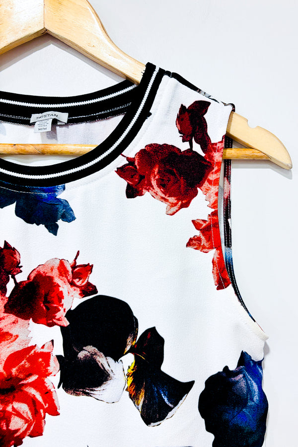 Camisole blanche fleurie (m) seconde main Tristan 