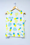 Camisole blanche avec ananas ''Fais-moi un sourire'' (l) - Message Factory - La Penderie du Paradis ?