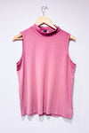 Pink sleeveless top with high neck (l)