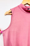 Pink sleeveless top with high neck (l)