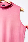 Pink sleeveless top with high neck (l)