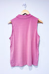 Pink sleeveless top with high neck (l)