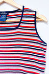 Navy and red striped tank top (m)