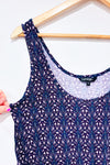 Loose purple patterned tank top (l)