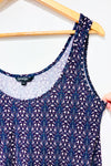 Loose purple patterned tank top (l)