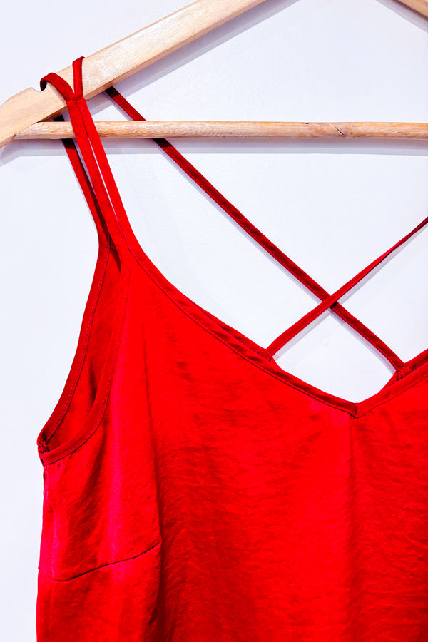 Camisole rouge satinée (s)-Vero Moda-La Penderie du Paradis 🕊
