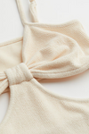Camisole courte beige gaufrée (m)-H&M-La Penderie du Paradis 🕊