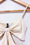 Camisole courte beige gaufrée (m)-H&M-La Penderie du Paradis 🕊