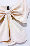 Camisole courte beige gaufrée (m)-H&M-La Penderie du Paradis 🕊