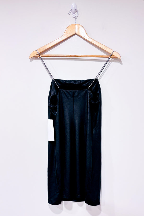 Camisole noire avec bretelles en diamants (m)-Design Lab-La Penderie du Paradis 🕊