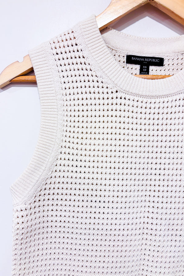 Débardeur beige en maille (xs)-Banana Republic-La Penderie du Paradis 🕊