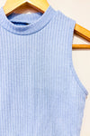 Haut sans manche bleu côtelé (s)-SHEIN-La Penderie du Paradis 🕊