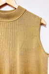 Débardeur vintage taupe en tricot à col haut (l)-Grenier-La Penderie du Paradis 🕊