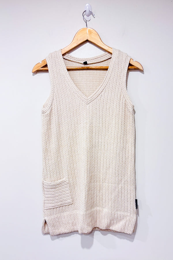 Débardeur-tunique Quartzen beige en tricot (xs)*-Rien ne se perd, tout se crée-La Penderie du Paradis 🕊