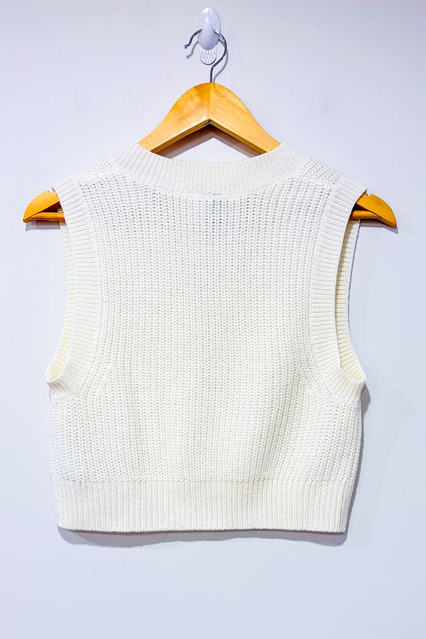 Débardeur crème en tricot (s)-H&M-La Penderie du Paradis 🕊