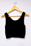 Camisole courte noire côtelée (m/l)-Love Life-La Penderie du Paradis 🕊
