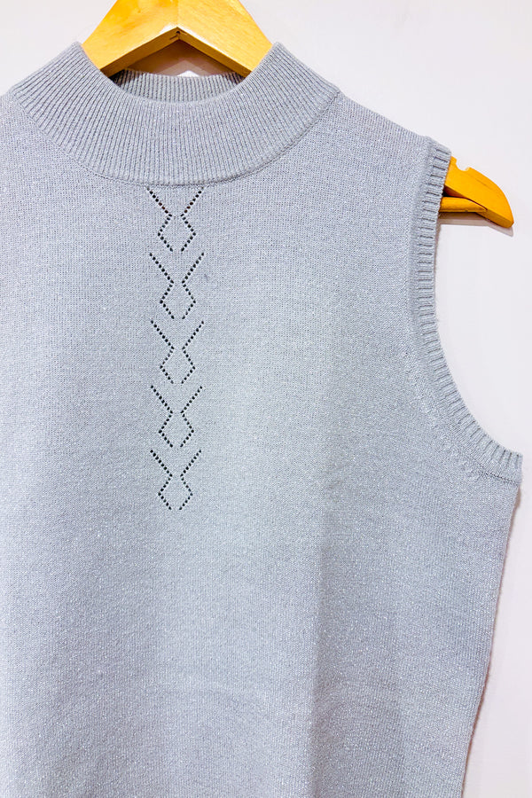 Débardeur argent scintillant à col haut (l)-Première Collection-La Penderie du Paradis 🕊