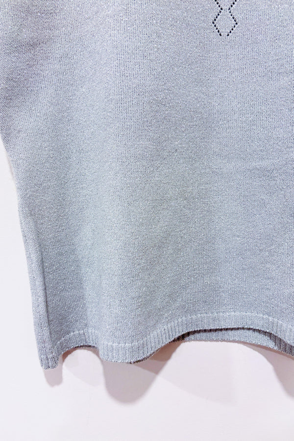 Débardeur argent scintillant à col haut (l)-Première Collection-La Penderie du Paradis 🕊