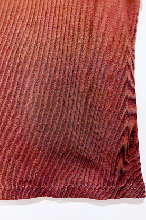 Camisole brune côtelée avec billes de bois au col (s)-Jennifer Moore-La Penderie du Paradis 🕊