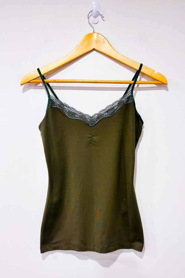 Camisole kaki basic avec dentelle (xs) seconde main - RW&CO.- La Penderie du Paradis