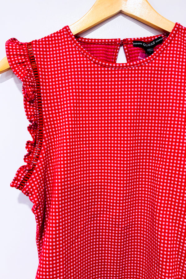 Haut rouge à carreaux* seconde main - Guess- La Penderie du Paradis
