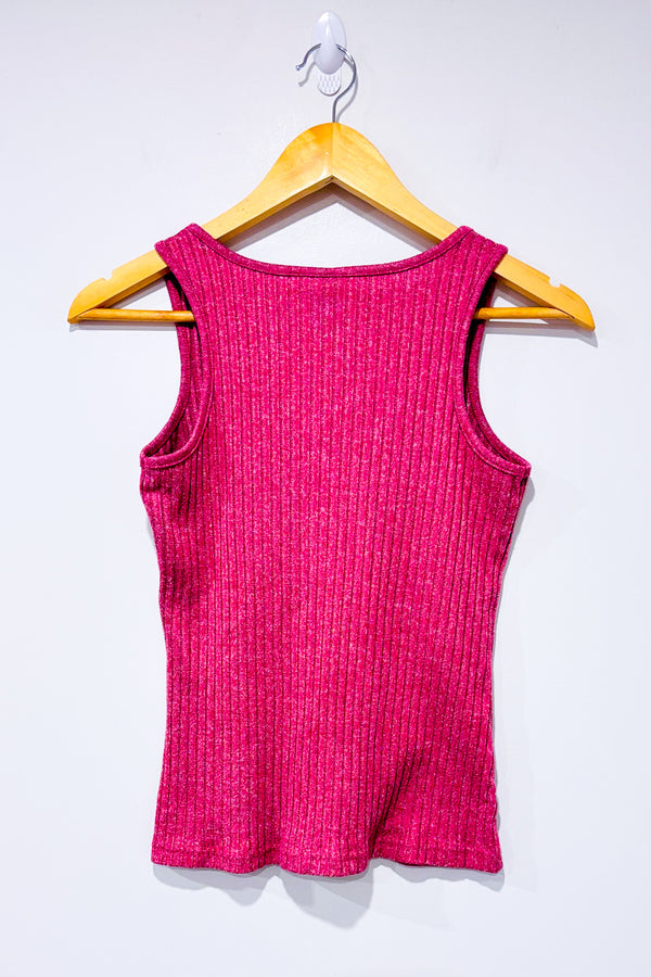Camisole rose côtelée seconde main - George- La Penderie du Paradis