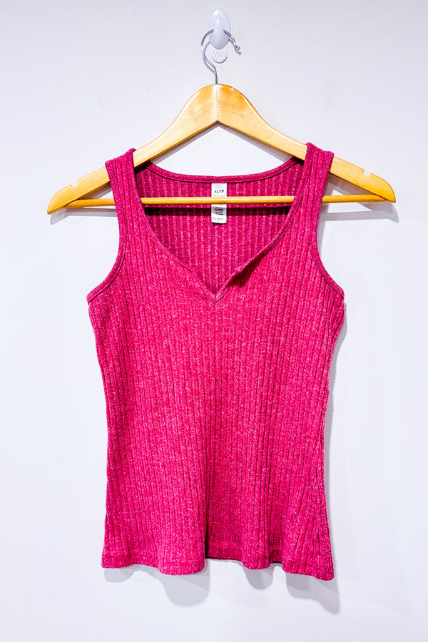 Camisole rose côtelée seconde main - George- La Penderie du Paradis