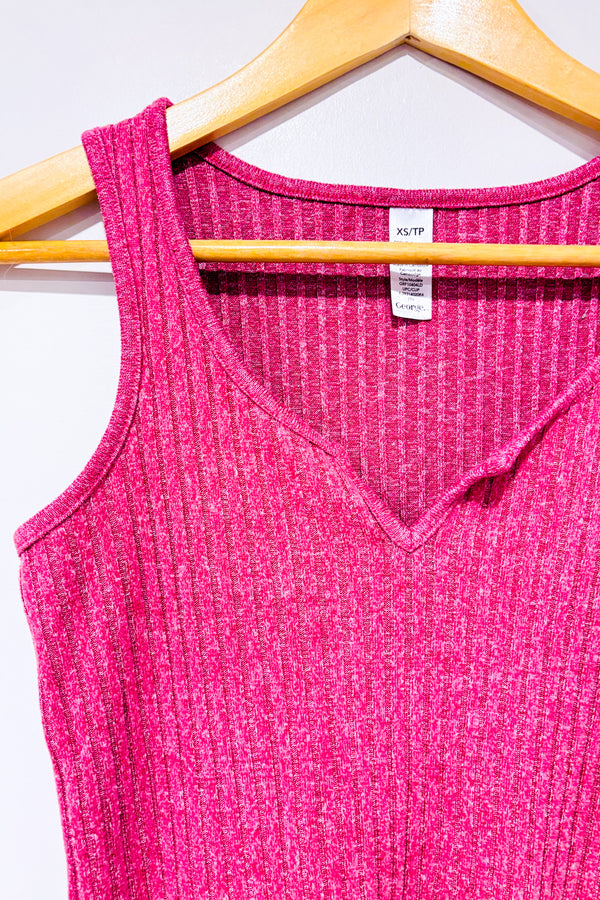 Camisole rose côtelée seconde main - George- La Penderie du Paradis